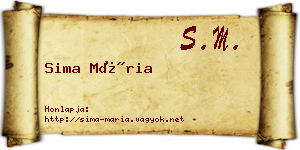 Sima Mária névjegykártya