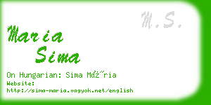 maria sima business card